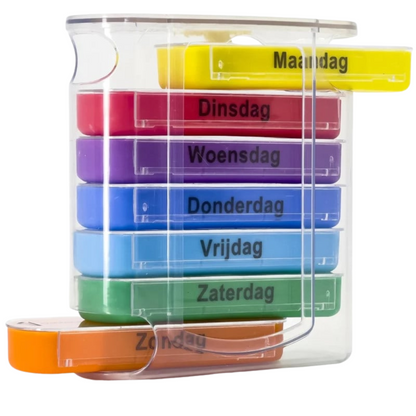 MultiMotion pillendoosje 7 dagen gekleurd, elke dag een eigen kleur